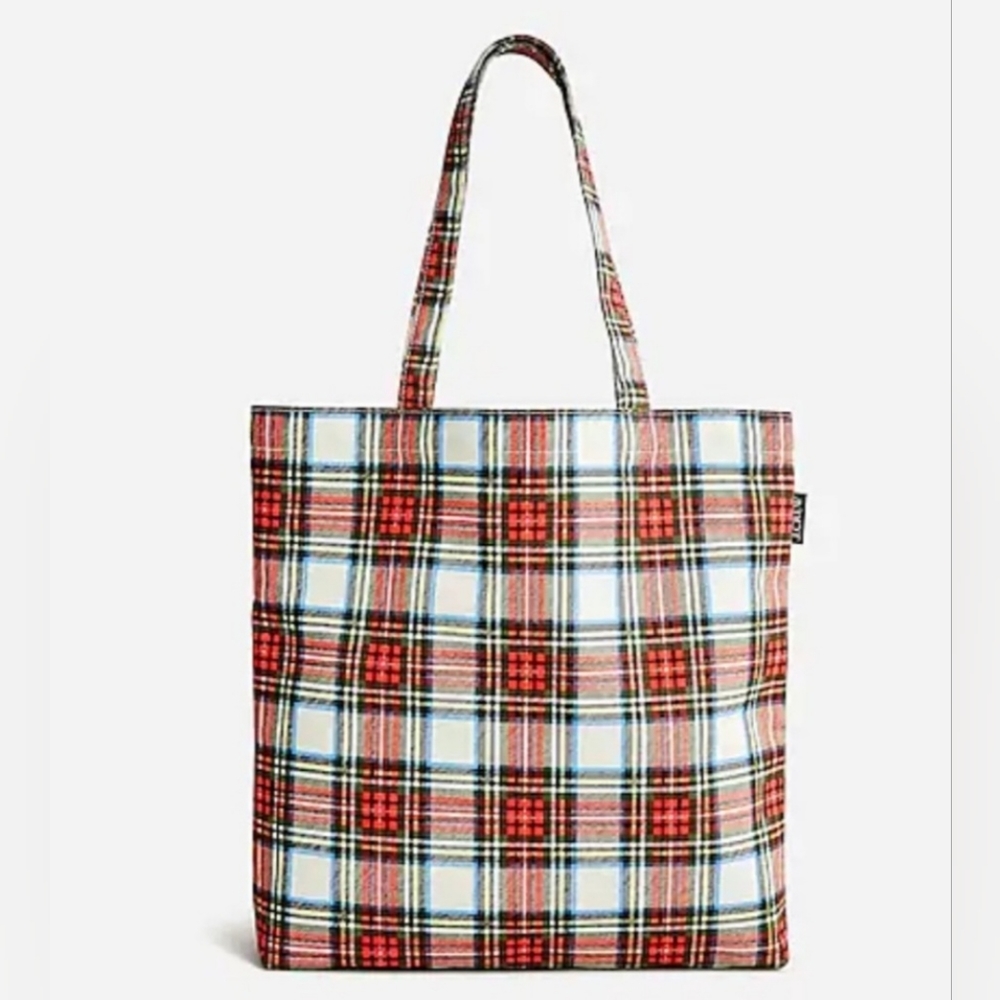 J CREW Tartan Tote Bag BRAND NEW WITH TAGS